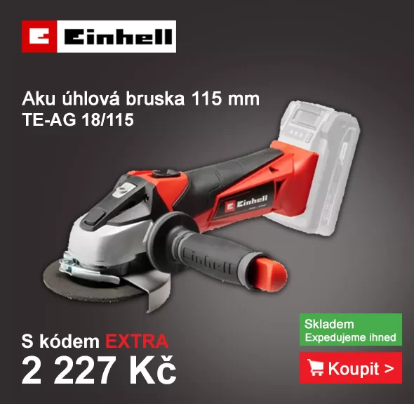 Aku bruska 18V bez aku TE-AG 18/115 + sada kotoučů set Einhell 4
