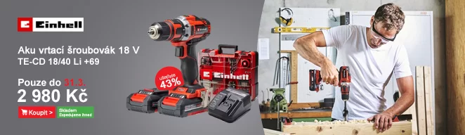 Aku vrtací šroubovák - sada 18V/2x2,0Ah TE-CD 18/40 Li +69 Einhe