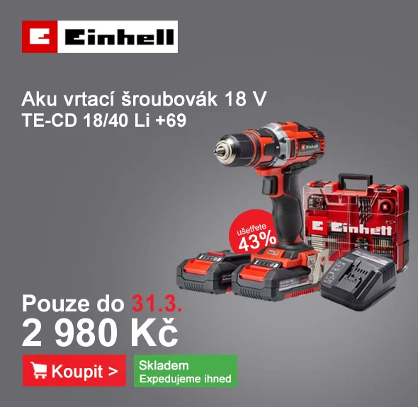 Aku vrtací šroubovák - sada 18V/2x2,0Ah TE-CD 18/40 Li +69 Einhe