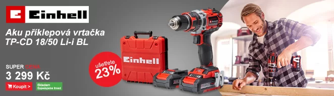 Aku příklepová vrtačka 18V/2x2,0Ah TP-CD 18/50 Li-i BL Cordless