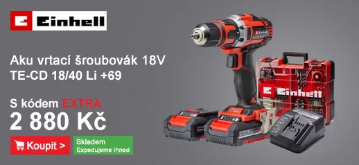 Aku vrtací šroubovák - sada 18V/2x2,0Ah TE-CD 18/40 Li +69 Einhe