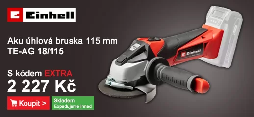 Aku bruska 18V bez aku TE-AG 18/115 + sada kotoučů set Einhell 4