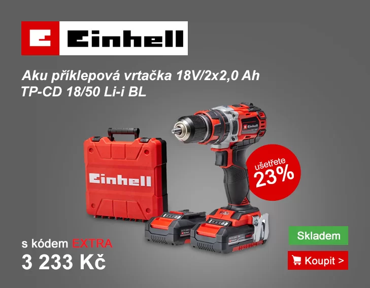 Aku příklepová vrtačka 18V/2x2,0Ah TP-CD 18/50 Li-i BL Cordless