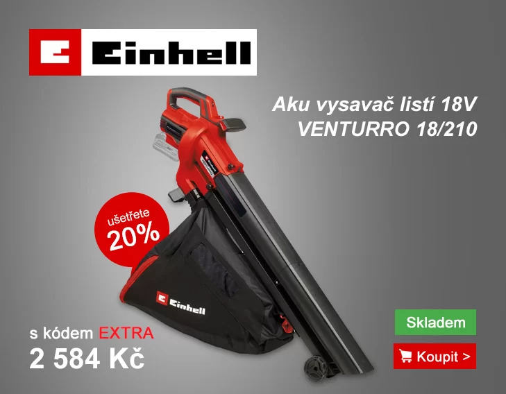 Aku vysavač listí 18V bez aku VENTURRO 18/210 Einhell 3433625