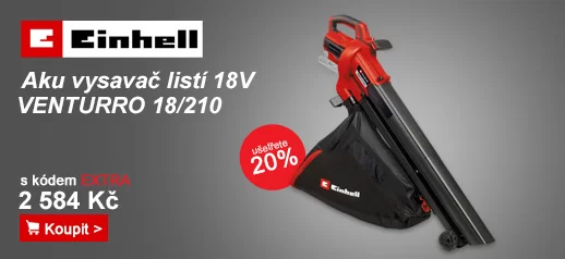 Aku vysavač listí 18V bez aku VENTURRO 18/210 Einhell 3433625