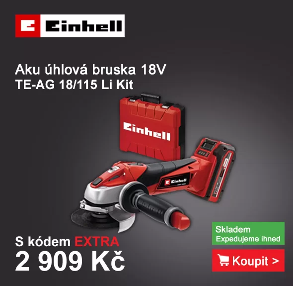 Aku úhlová bruska 18V/3,0Ah TE-AG 18/115 Li Kit (1x3,0Ah) Einhel