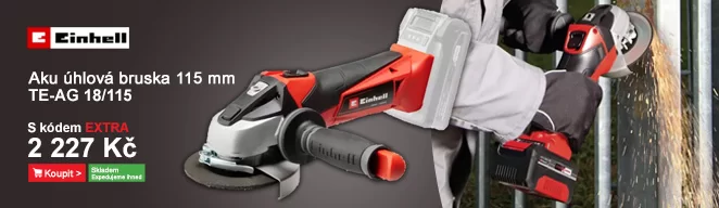 Aku bruska 18V bez aku TE-AG 18/115 + sada kotoučů set Einhell 4