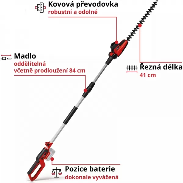 Aku teleskopické nůžky na živý plot 18V bez aku GC-HH 18/45 Li T-Solo Einhell 3410585